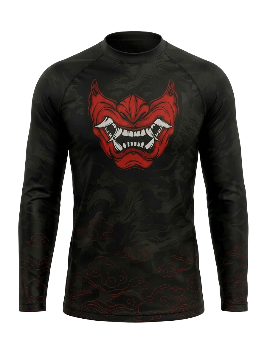 Black Zendo oni rash guard